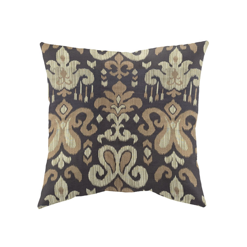 Ikat brown Throw Square Pillow