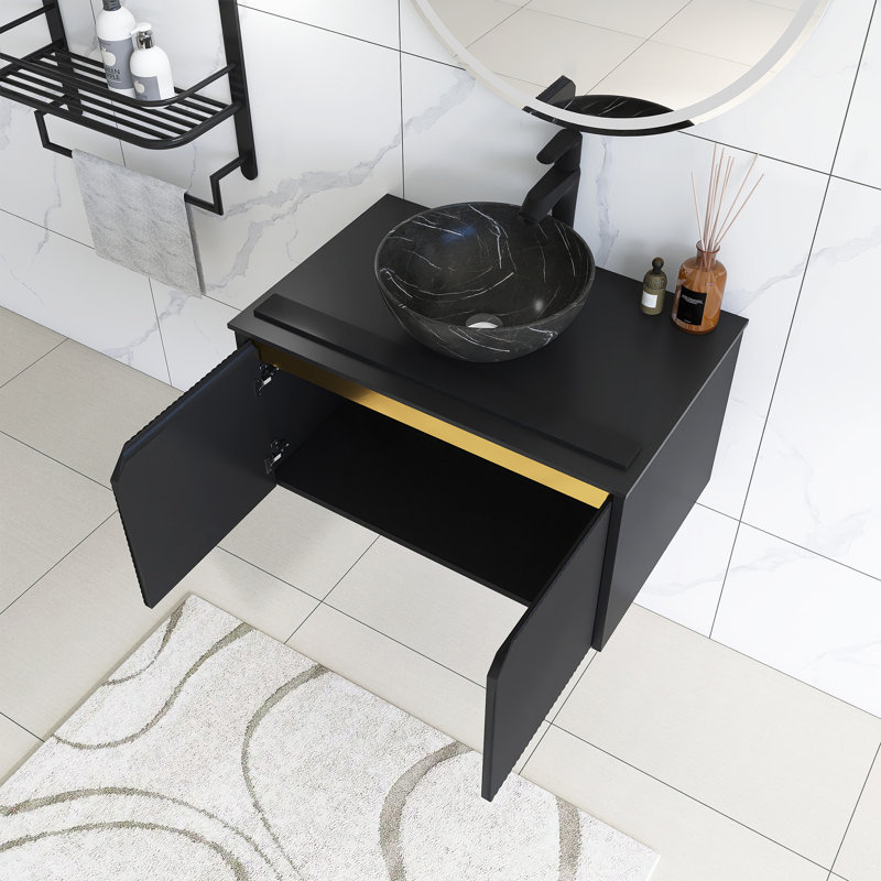 Meuble-lavabo mural 30 po en contreplaqué avec lavabo