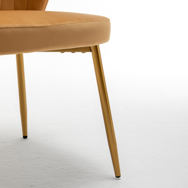 Rawl Upholstered Accent Chair, Gold Yellow Polyester