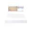 Mobilier de chambre à coucher pour lit simple avec tête de lit à finition blanche-1322821750
