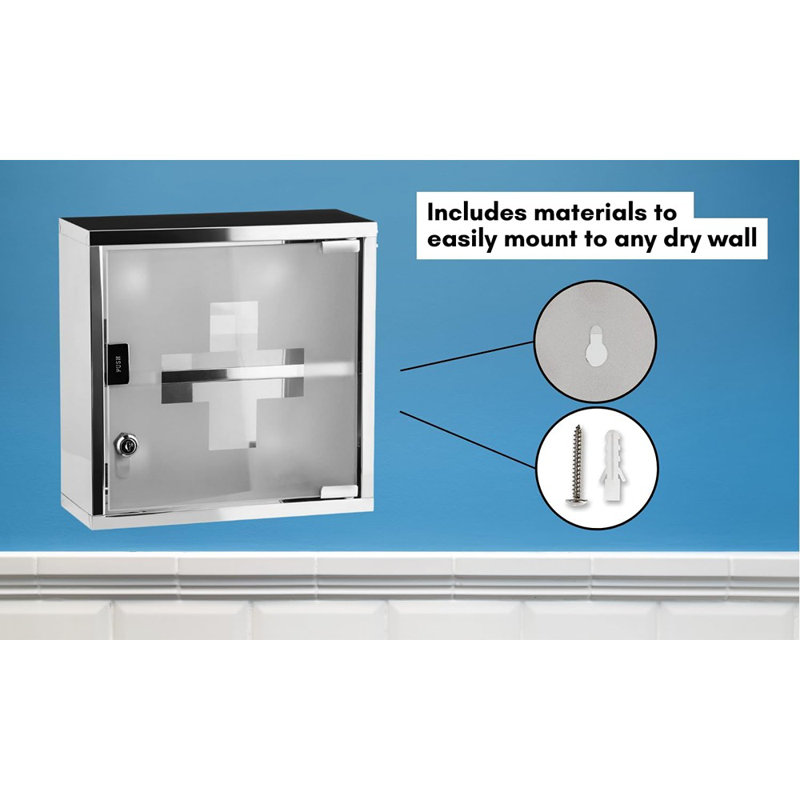 Armoire à pharmacie verrouillable - Acier inoxydable ...