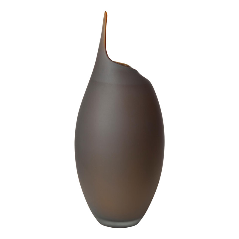 Frosted Vase w/Amber Casing, 18.25" H x 7.25" W x 7.25" D, Gray
