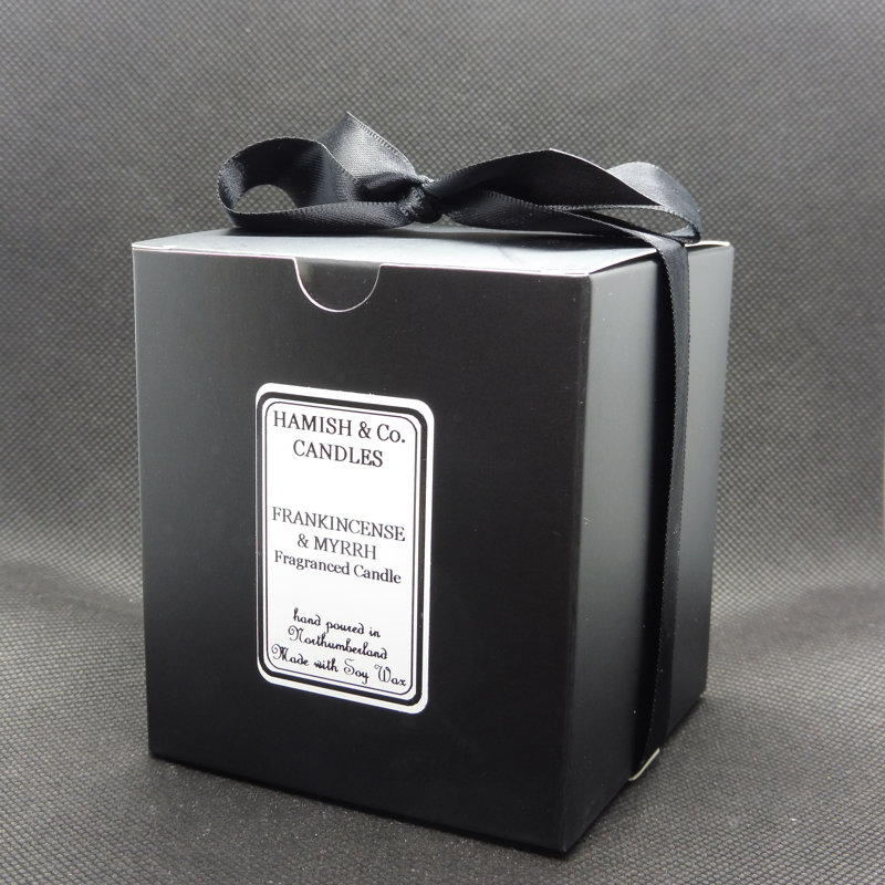 Frankincense And Myrrh Scented Jar Candle with Glass Holder