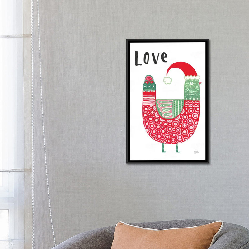 « christmas tweets i » par melissa averinos, impression sur toile, H 26 po x l 18 po x P 1,5 po, Toile avec cadre noir