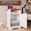 Table de chevet avec station de charge Milaun Led, blanc et chêne rustique-636456735