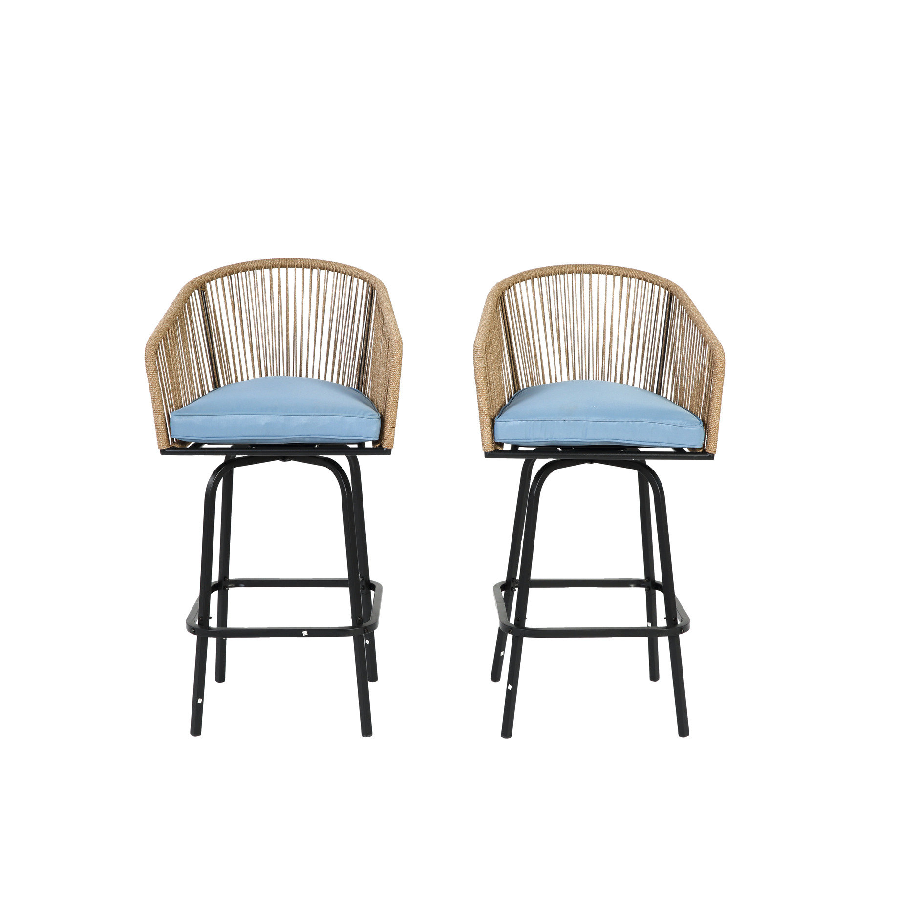 Image showcasing Toauuo Outdoor Lightweight Concrete Side Table, Unique Barrel & Studded ...