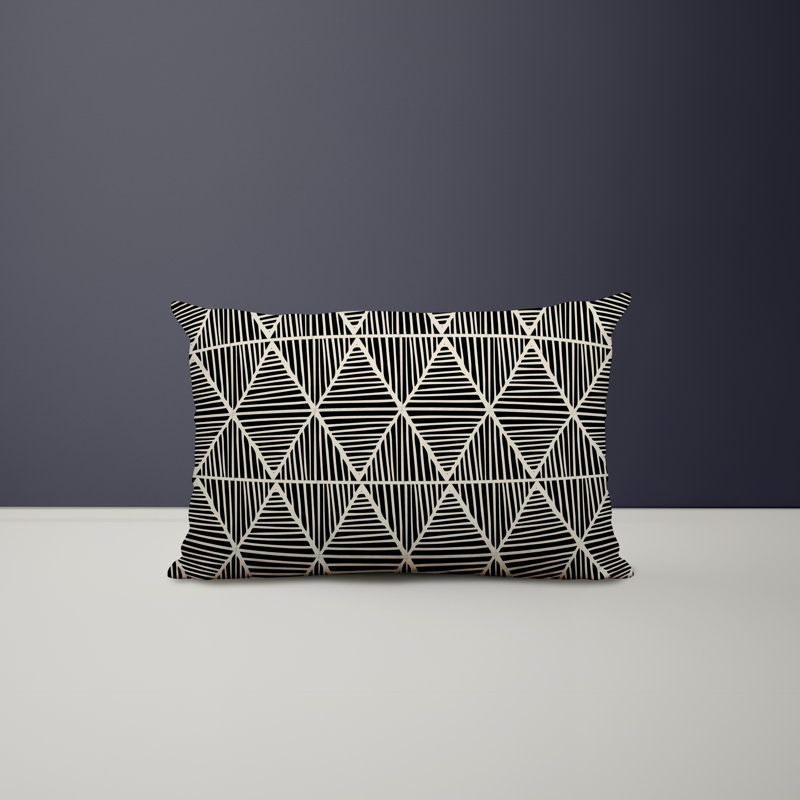 Housse et insert de coussin rectangulaire en polyester pour l'intérieur et l'extérieur, Noir