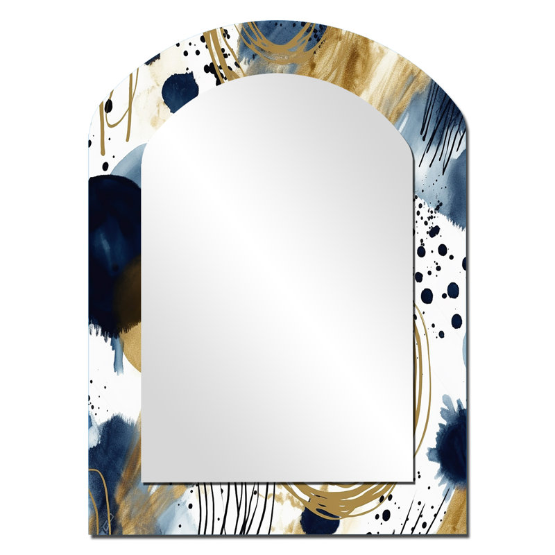 Larkson - Miroir abstrait en métal, 34 po x 25 po