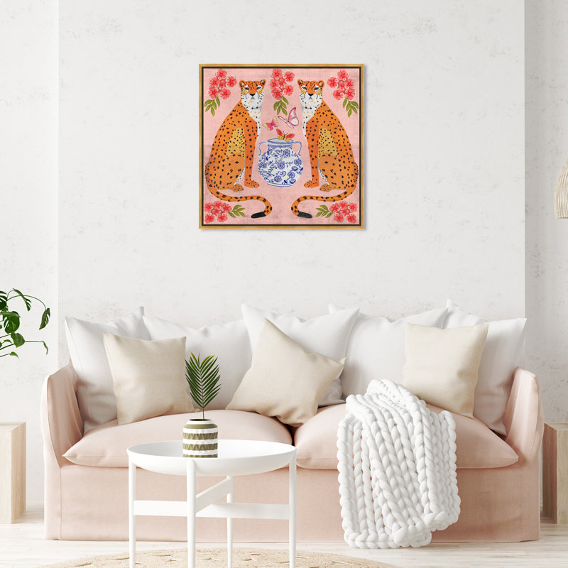 Great Mother Cheetahs " Great Mother Cheetahs " by Oliver Gal, Gold Floater Framed Canvas, 31.5" H x 31.5" W