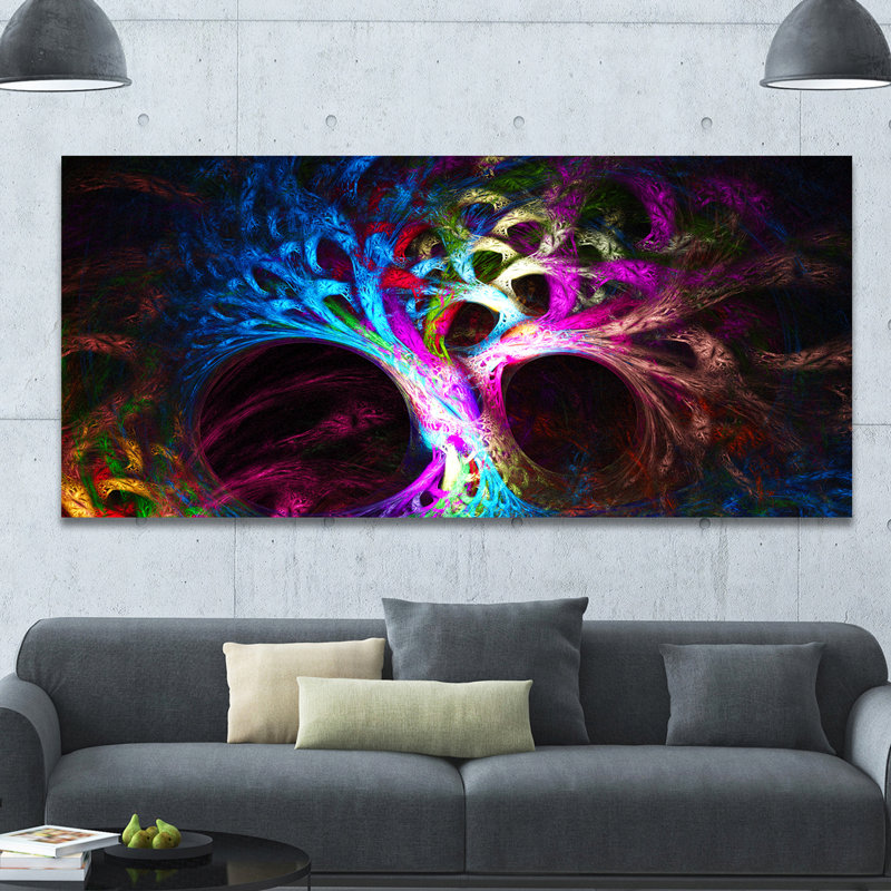 « magique multi-color psychédélique tree », impression sur toile, H 28 po x l 60 po x P 1,5 po