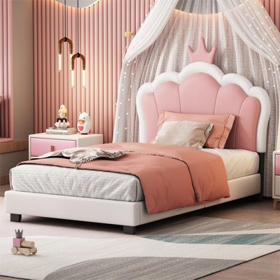 Amelia Upholstered Faux Leather Platform Bed