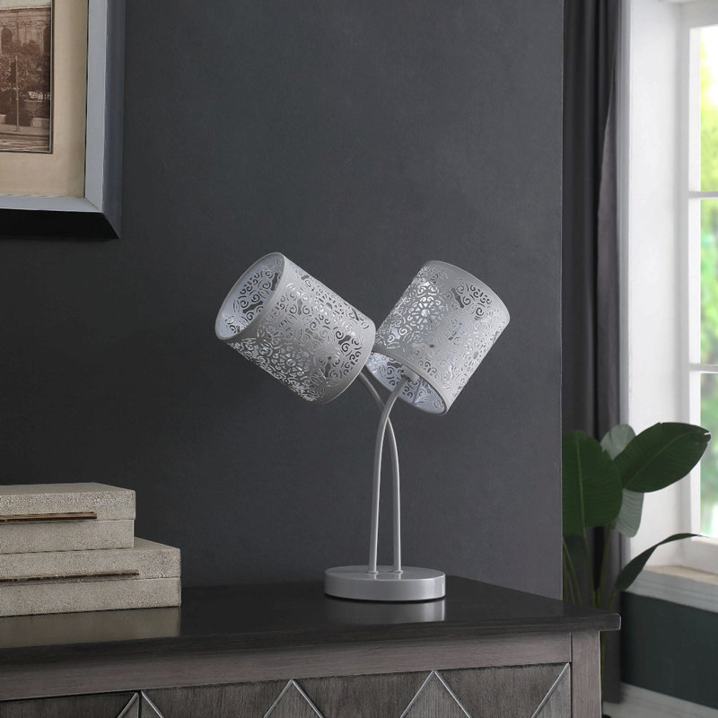Lampe de table 17 po Deontre, gris