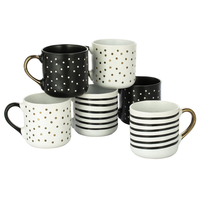 Waterside Stripe & Dot Metallic Mugs