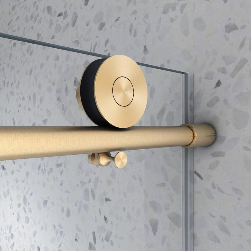 56"-60" W X 63" H Bathtub Soft Closing Sliding Shower Door,water Repellent Frameless Tub Shower Door With 5/16" (8mm) Nano Explosion-proof Film Transparent Glass