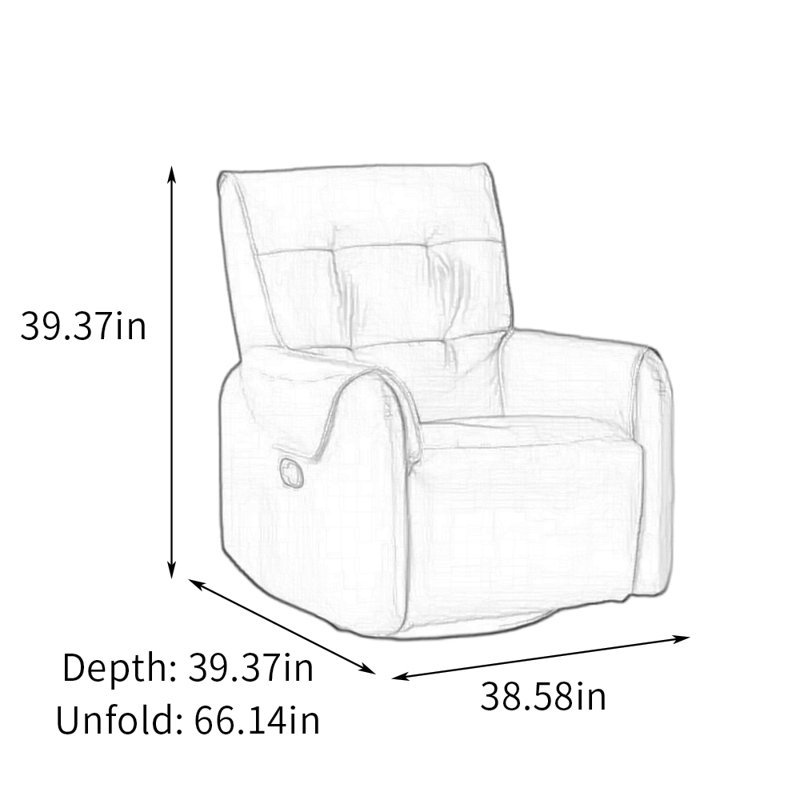 Fauteuil inclinable rotatif à 360 ° polyvalent en similicuir, Cyan