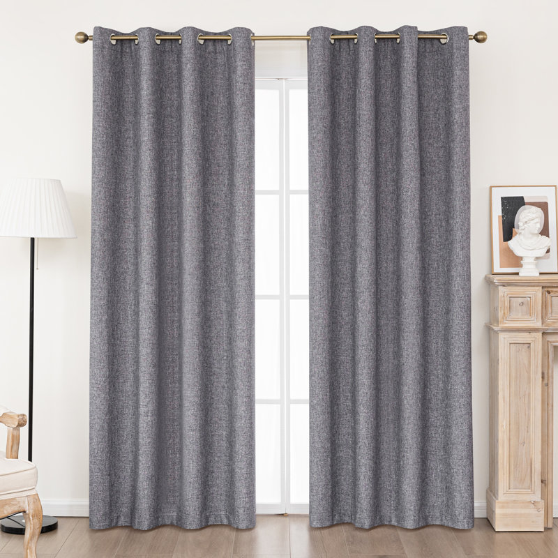 Paire de rideaux 100% occultant et isolant en polyester (ensemble de 2), L 52 po x L 84 po, Bleu marine