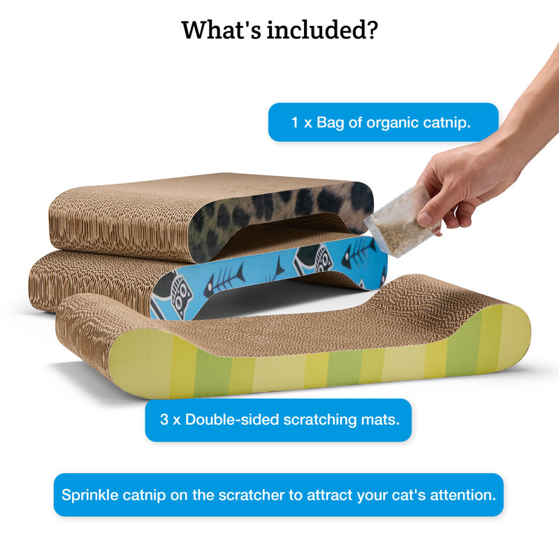 Cat Scratching Board 3 Pack with Catnip