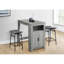 Table de rangement rectangulaire de 48 po à hauteur de comptoir, en stratifié gris, à la mode pour la cuisine