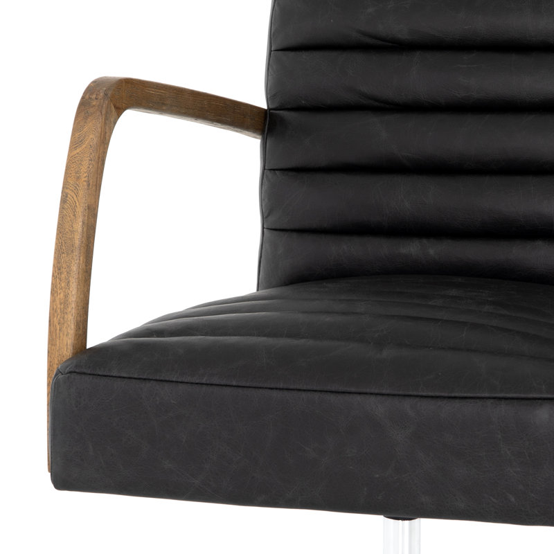 Bryson Leather Swivel Executive Chair, Smoky Black