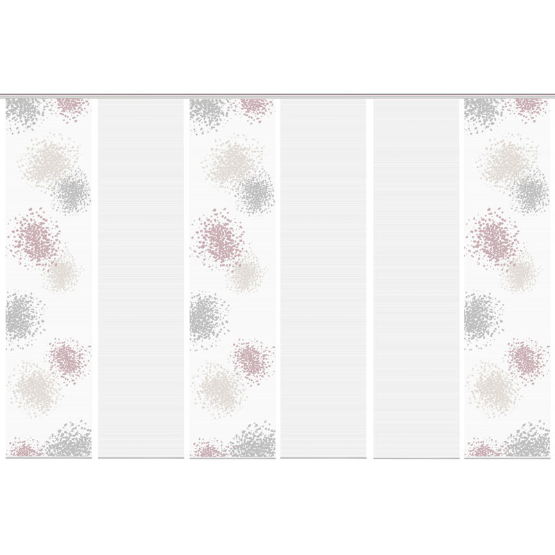 Pelayo Semi Sheer Curtain Panel Pair, Pink/Brown/Grey