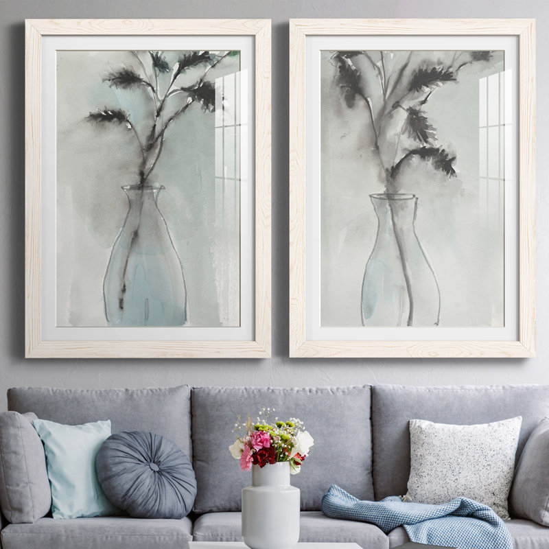 Soft Ferns I Premium encadré mat - prêt à être accroché, H 37,5 po x l 55 po x P 1,5 po, Cadre blanc