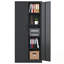 Armoire de rangement en métal avec portes et 4 tablettes