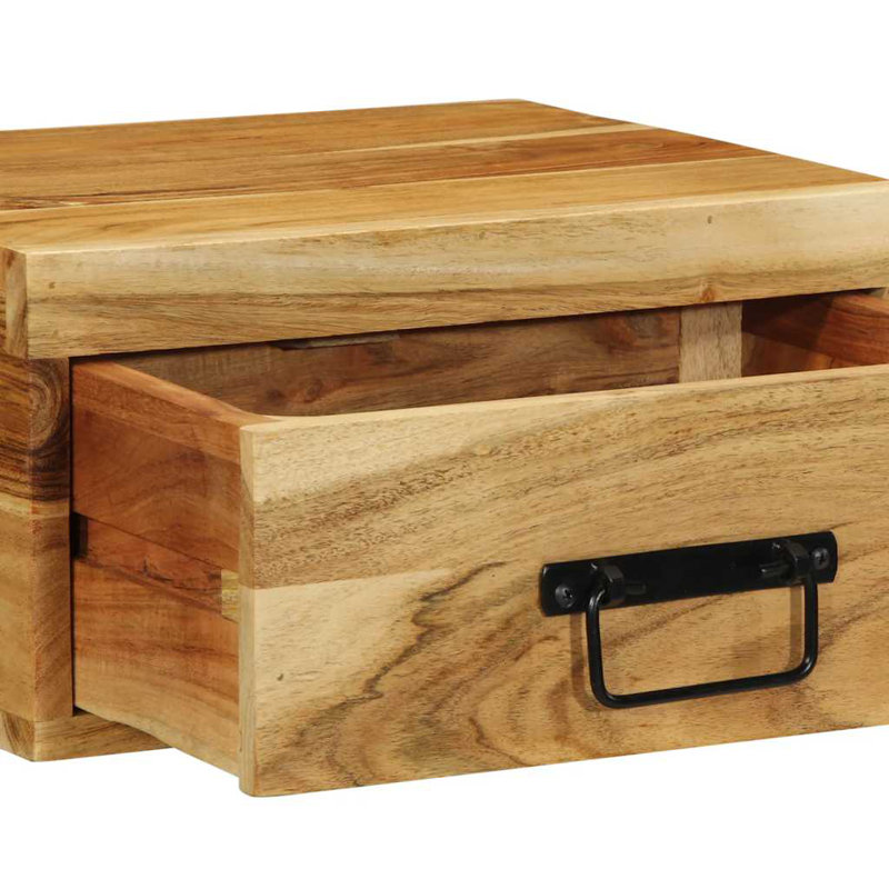 Gopinath 40cm W Solid Wood Bedside Table, Wood Acacia