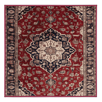 Machine Washable Persian Red Area Rug