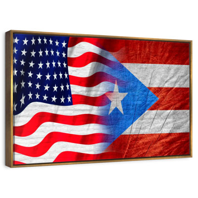 Drapeau de Porto Rico et des États-Unis