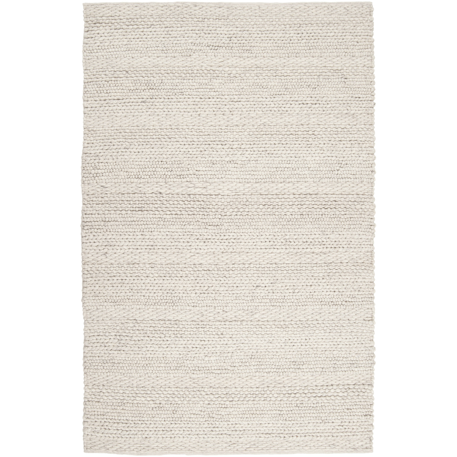 Zekia Handmade Wool Ivory Rug, Rectangle 6' x 9'