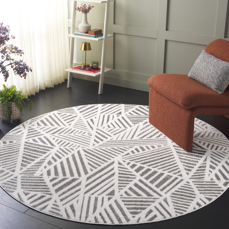Radoika Performance Geometric Rug, Round 6'7"