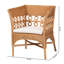 Fauteuil d'appoint bohémien en rotin avec détails tressés