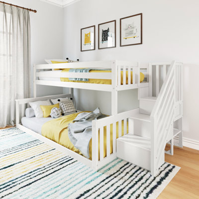 Jahzlynn Twin Over Full Solid Wood Standard Bunk Bed by Harriet Bee by Harriet Bee