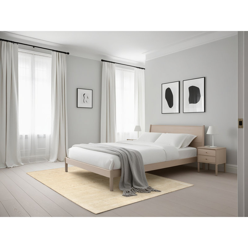 Surface beige contemporaine tapis, Rectangle 5 pi x 7 pi