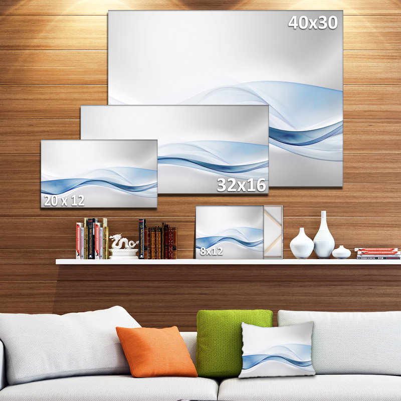 Toile abstraite murale, impression de vague d'eau 3D - Vague d'eau 3D, Toile tendue, H 36 po x l 46 po x P 1 po