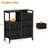 Black 2-Tier Fabric Dresser With 5 Drawers, Metal Frame Storage Cabinet