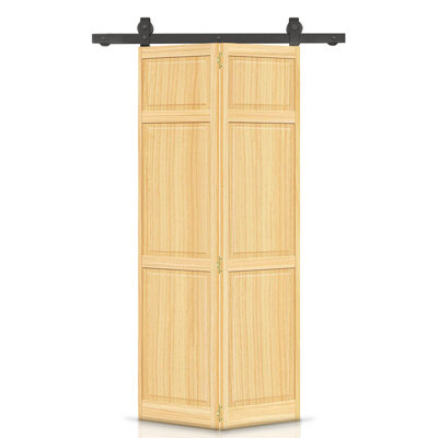 80'' Solid Wood Paneled Bi-Fold Door