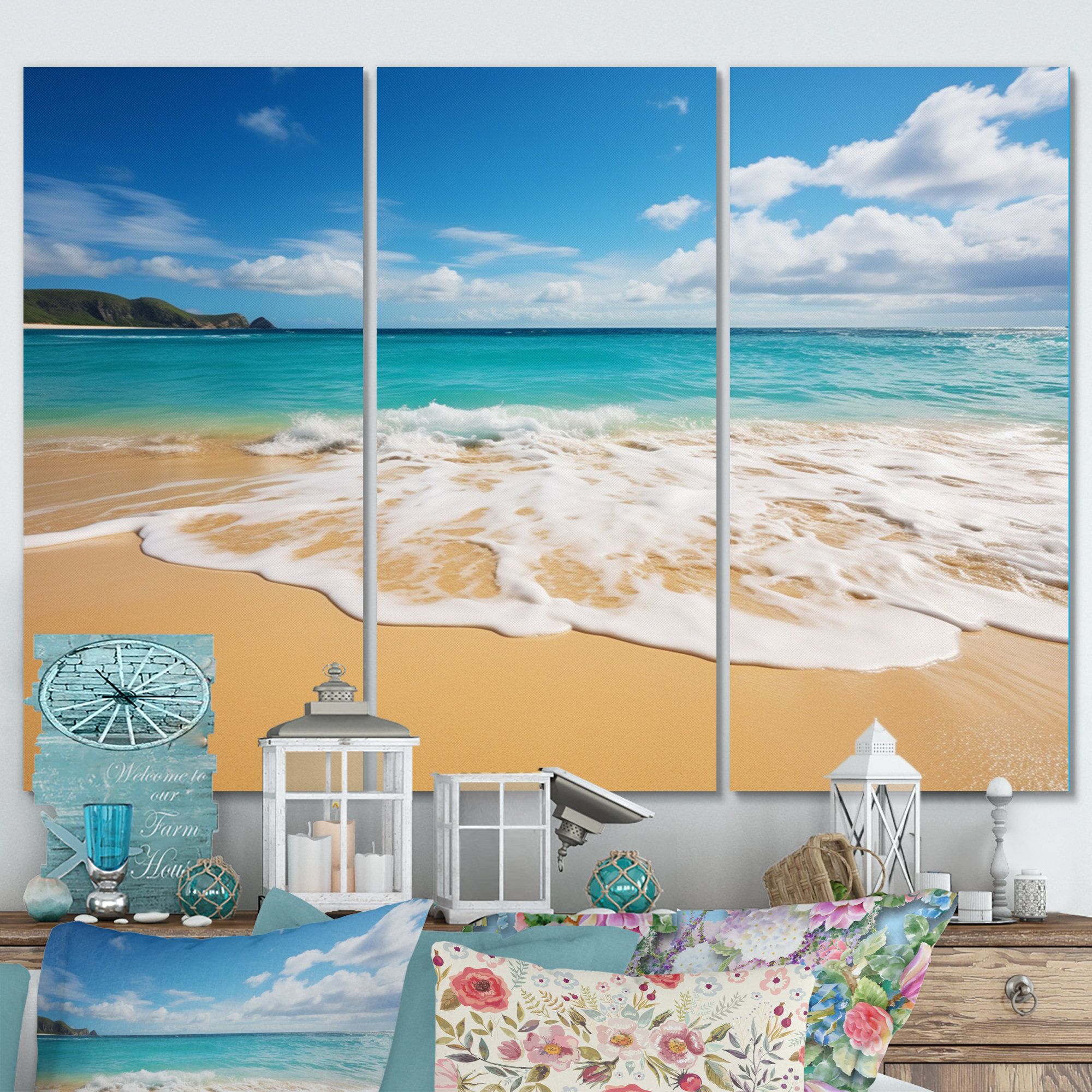 Design Art Hawaii Golden Shores I - Hawaii Metal Art Print Set | Wayfair