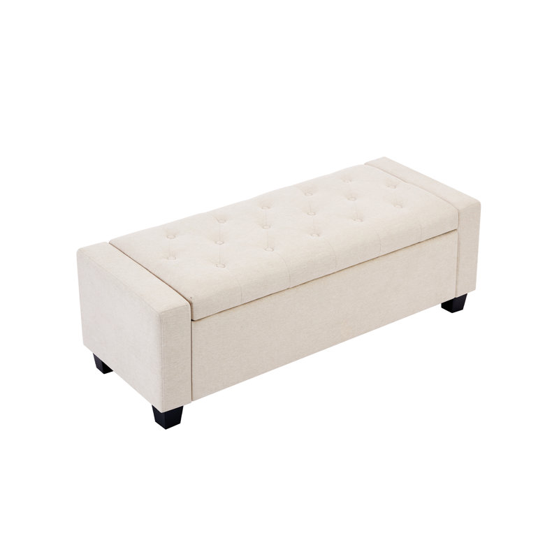 Banc avec repose-pieds 48,4 po avec rangement, Beige