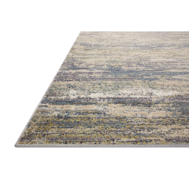 Machine Woven Polypropylene/Polyester Area Rug in Gray/Beige, Runner 2'6" x 8'