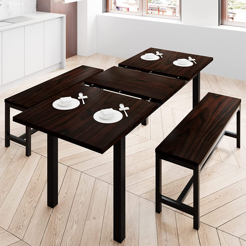 Ensemble de coin-repas Winnah pour 6 personnes, Brun, Brun / noir