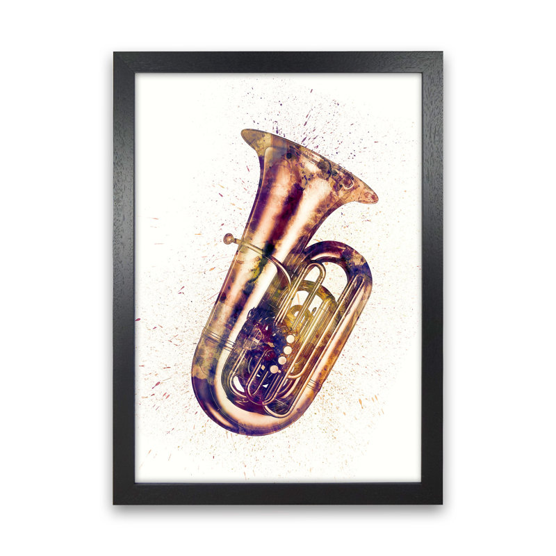 Tuba Music by Michael Tompsett - Print, 34cm H x 25cm W x 3cm D, Black Framed
