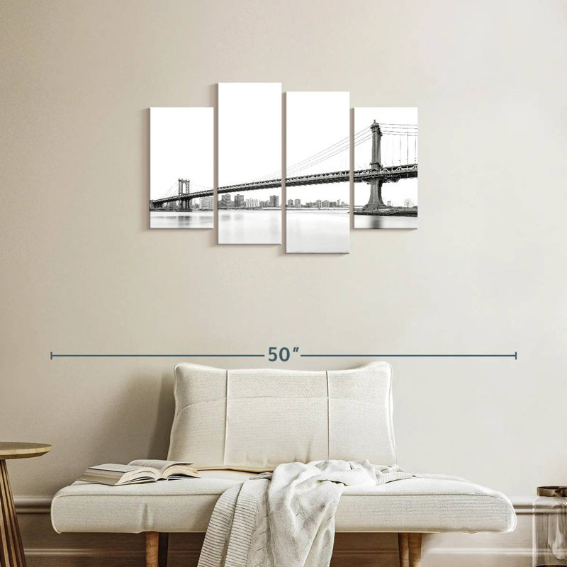 Lilie, pont monochrome de Manhattan, H 22 po x l 36 po