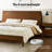 Boneva Mid-Century Modern Platform Bed Solid Wood Legs with 103° Inclined Storage Headboard and Charging Station-96122418-96122417
