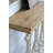 Distressed White Wooden Console Table with Ornate Scrollwork Design for Entryway and Living Room Decor