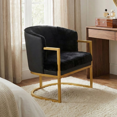 Chaise de lecture rembourrée avec fauteuil en métal doré moderne Modern Accent Chair