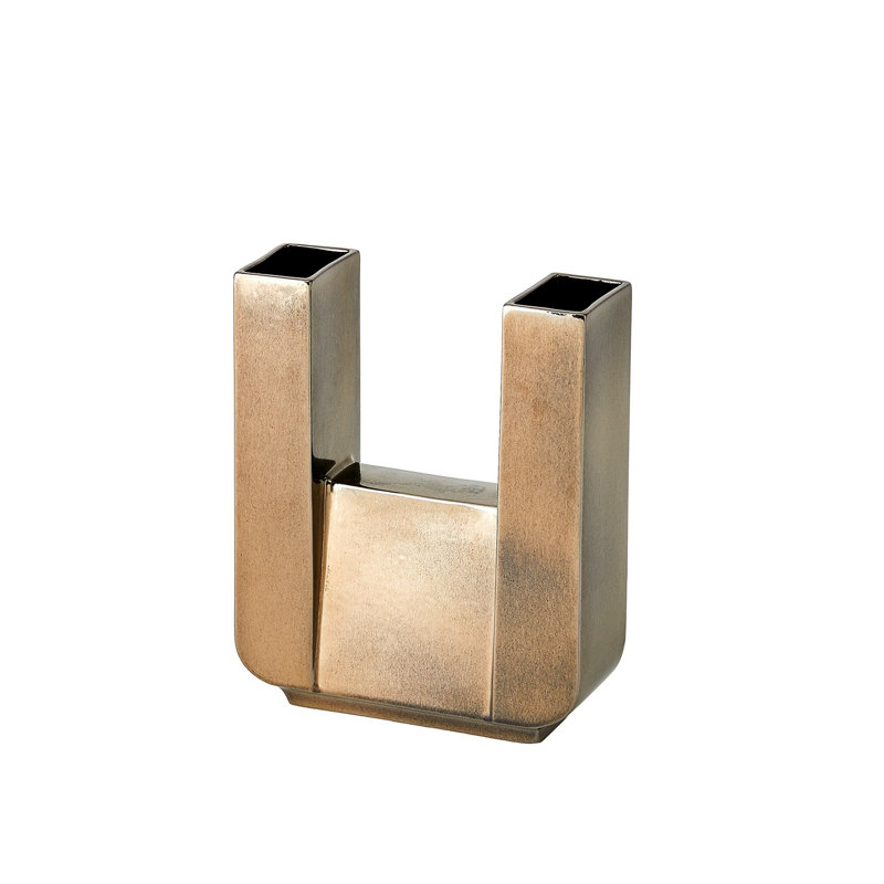 Metropolis Vase-Bronze-Tall, 9.75" H x 8" W x 2.75" D