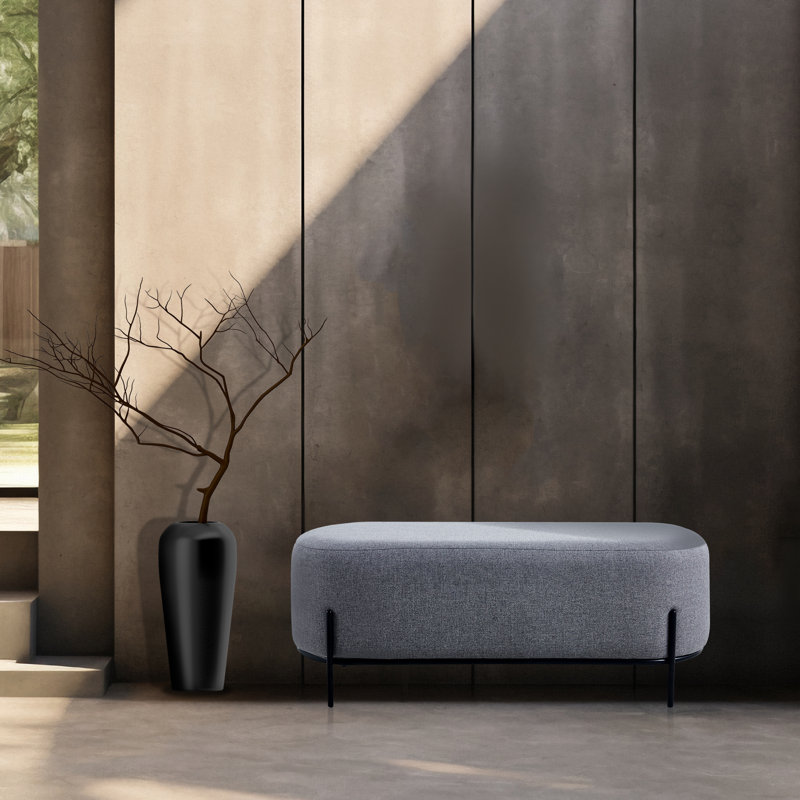 Banc Belbin, Gris, 16.73" H x 44.88" W x 14.96" D