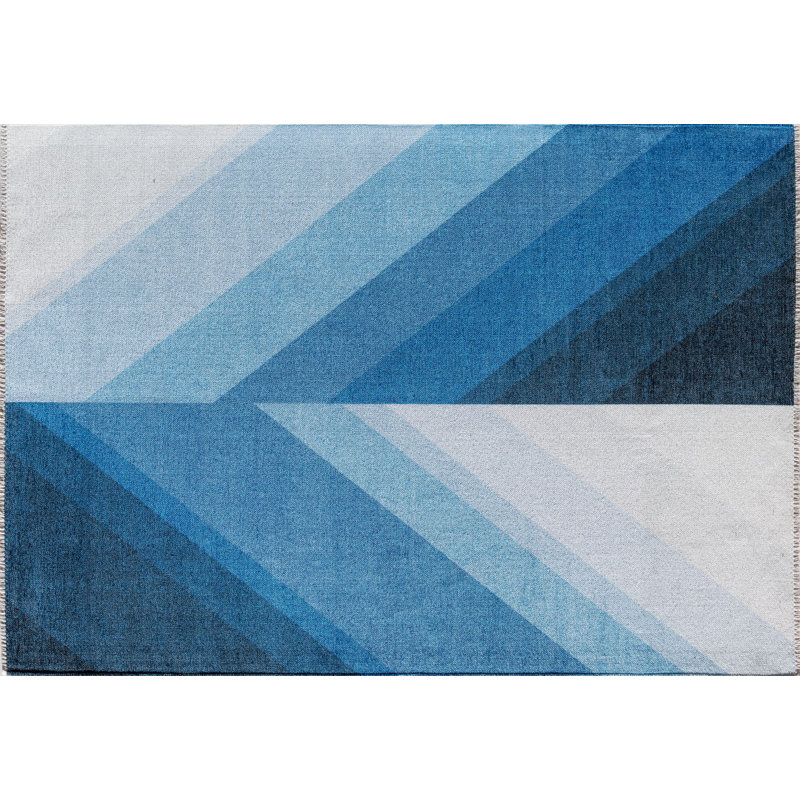 Maisie Modern True Blue Area Rug, Rectangle 7'10" x 10'10"