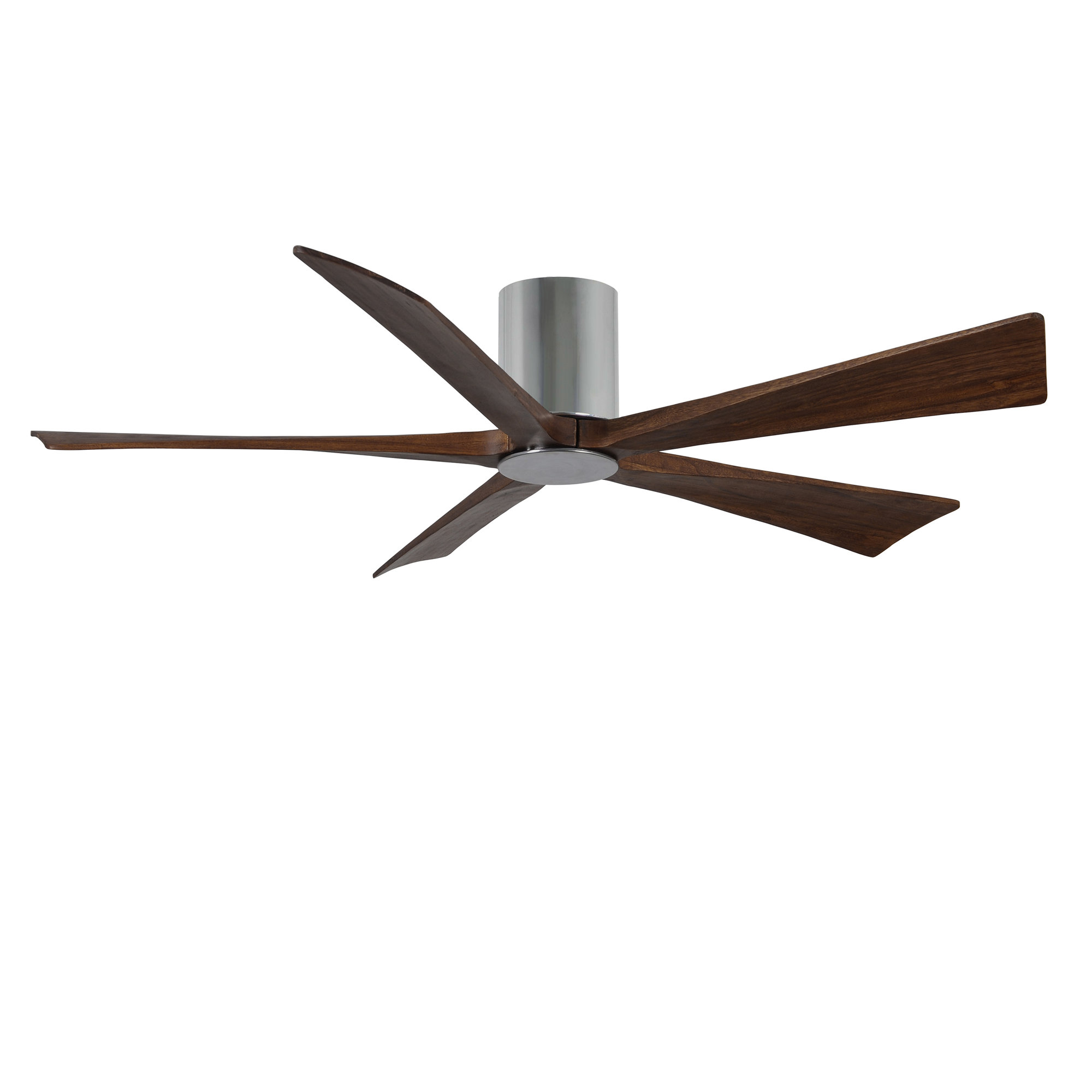 Irene 5 - Blade LED Ceiling Fan with Light Kit Included, 60", Polished Chrome, Walnut Tone